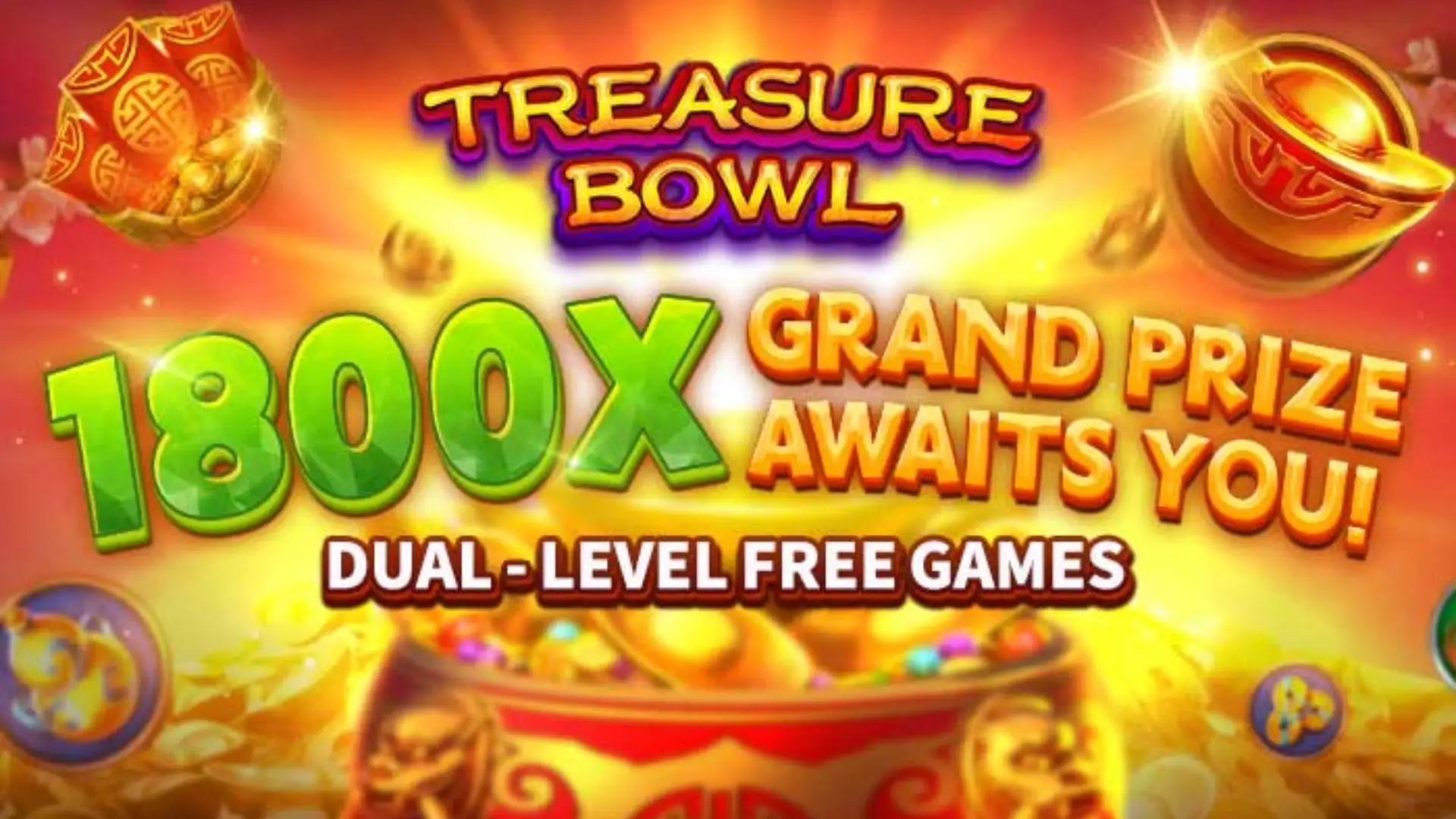Multiplicadores Treasure Bowl game300 - 7777x Máximo com Tigela Dourada